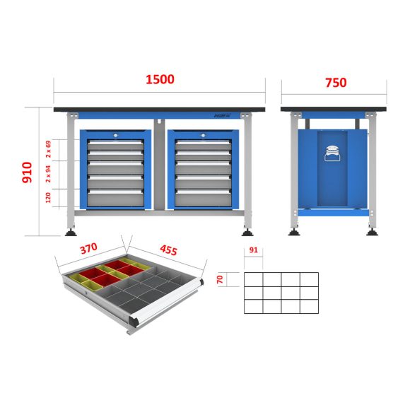 میز کار الکترونیکی - DBG501 (T151S)