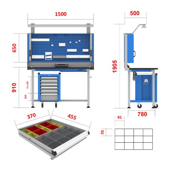 میز کار الکترونیکی - DBG801 (T150S)