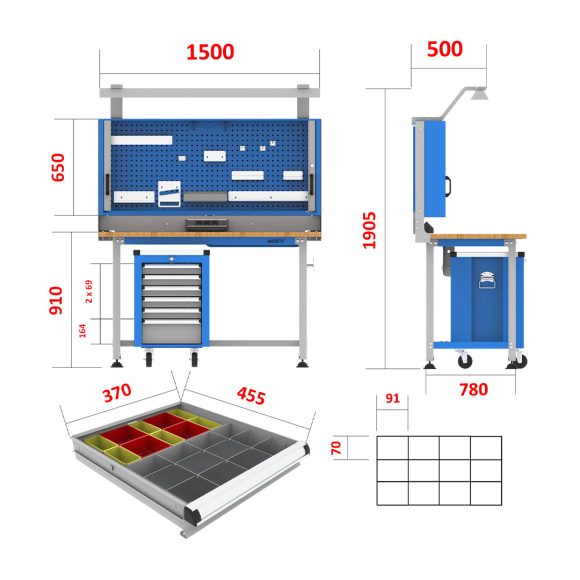 میز کار الکترونیکی - DBG802 (T150W)