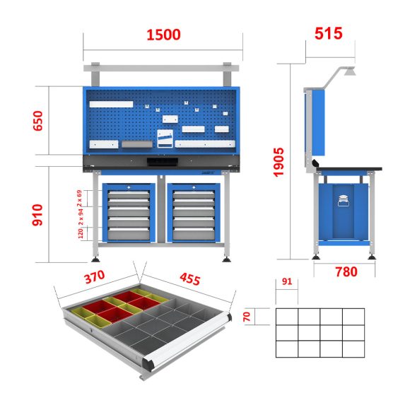 میز کار الکترونیکی - DBG803 (T151E)