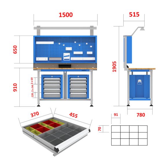 میز کار الکترونیکی - DBG804 (T151EW)