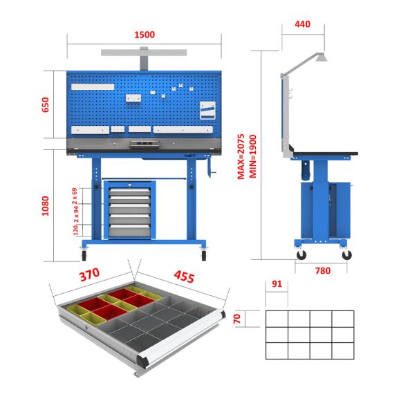 میز کار الکترونیکی - DBG805 (T152E)