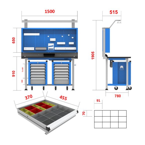 میز کار الکترونیکی - DBG807 (T153E)