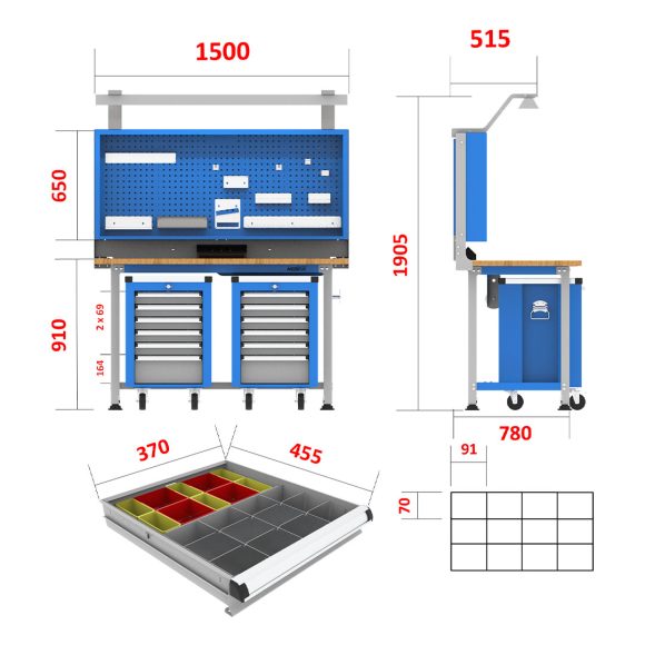 میز کار الکترونیکی - DBG808 (T153EW)