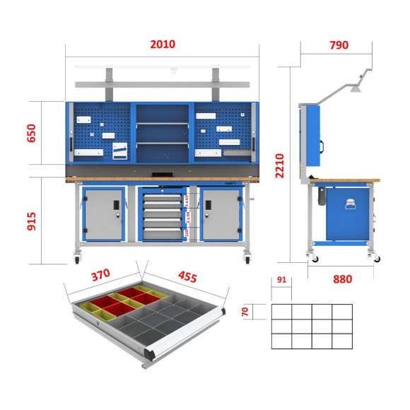 میز کار الکترونیکی - DBG903 (T180W)