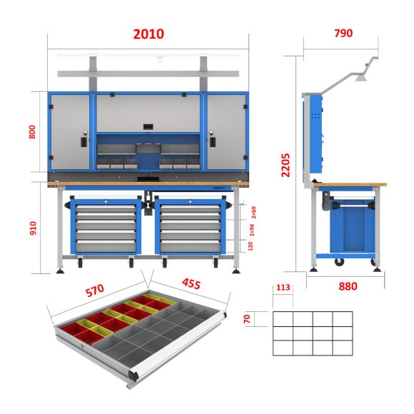 میز کار الکترونیکی - DBG907 (T285W)
