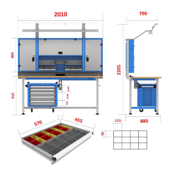 میز کار الکترونیکی - DBG908 (T286W)