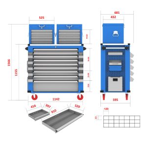 جعبه ابزار کارگاهی DCG215 (SU1400)