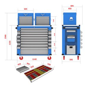 جعبه ابزار کارگاهی DCG215 (SU1400)