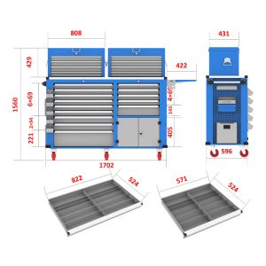 جعبه ابزار کارگاهی DCG217 (SU1700)
