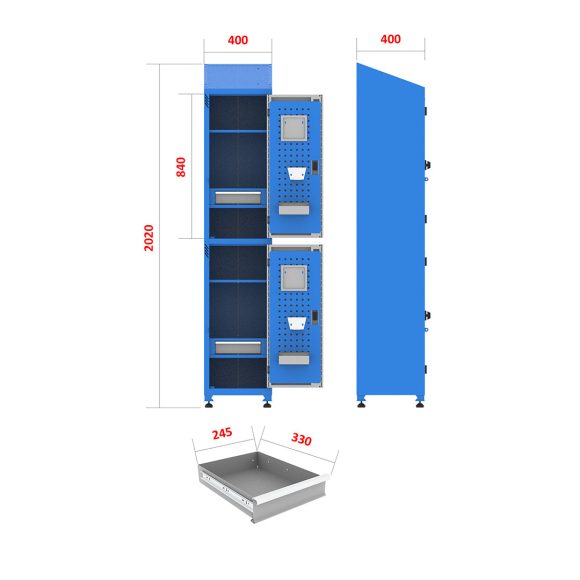کمد لباس پرسنلی و ورزشی - PWG202 (C402B)