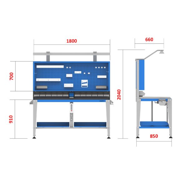 میز کار صنعتی - WBG502 (180B)