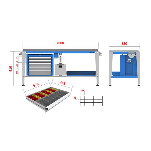 میز کار صنعتی - WBG601 (200A)