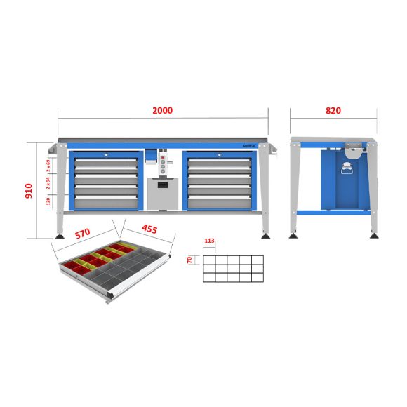 میز کار صنعتی - WBG603 (200T)