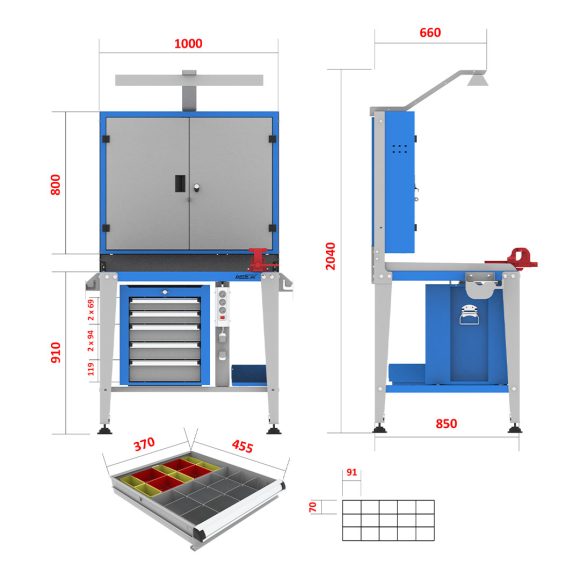 میز کار صنعتی - WBG701 (MT100)
