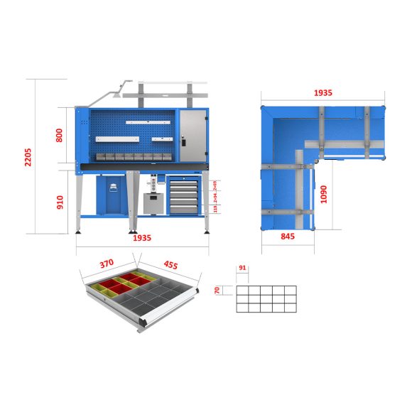 میز کار صنعتی - WBG803 (LT1)