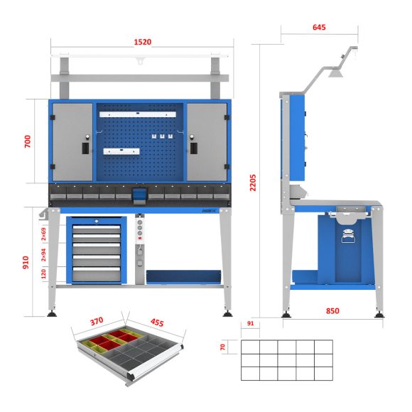 میز کار صنعتی - WBG805 (T540B)