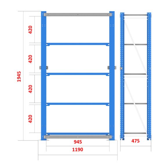قفسه انبارش ثابت - FRG204 (W1990H)