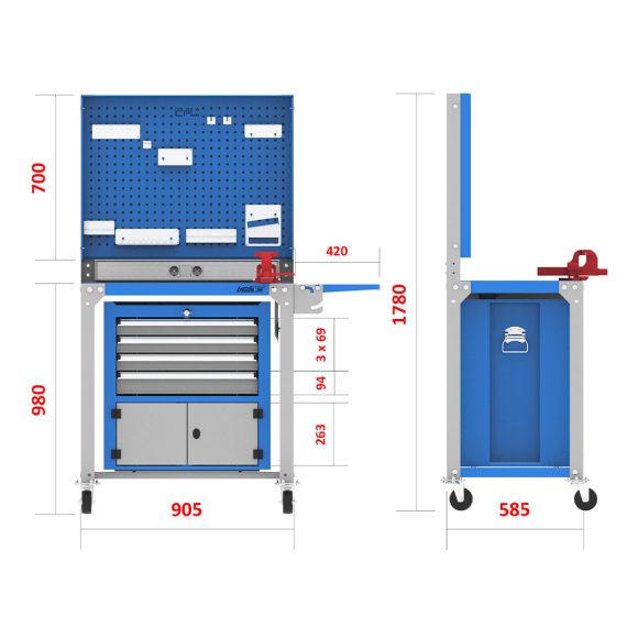 میز کار صنعتی - WBG704 (T725E)
