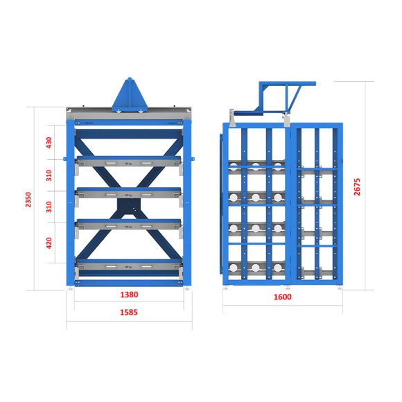 قفسه انبارش کشویی - DRG401 (CW2045/900)