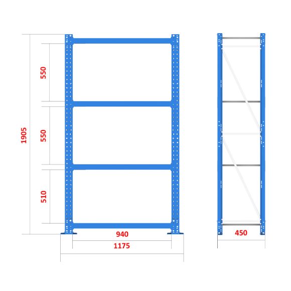 قفسه انبارش ثابت - FRG102 (W1950H)
