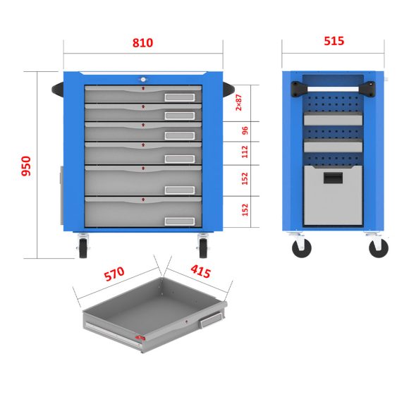 جعبه ابزار کارگاهی تک کشو باز شو - DCG205 (726Z)
