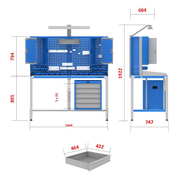 میز کار حرفه ای WBG809