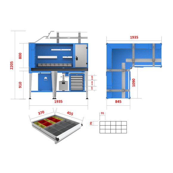 میز کار صنعتی - WBG812 (LT2)